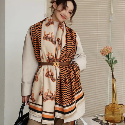 Luxury Winter Scarf Old Money Designs 180*65 CM/ 70*25 Inch