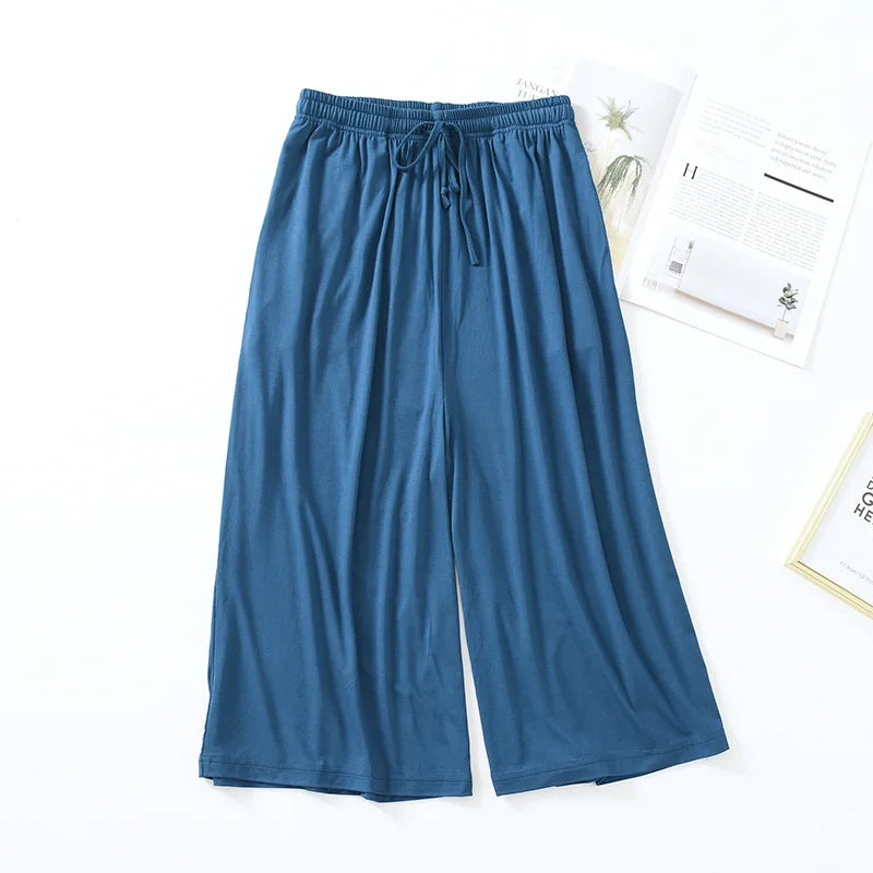 100% Modal Wide Leg Pajama Bottoms Women's Casual Palazzo Culottes