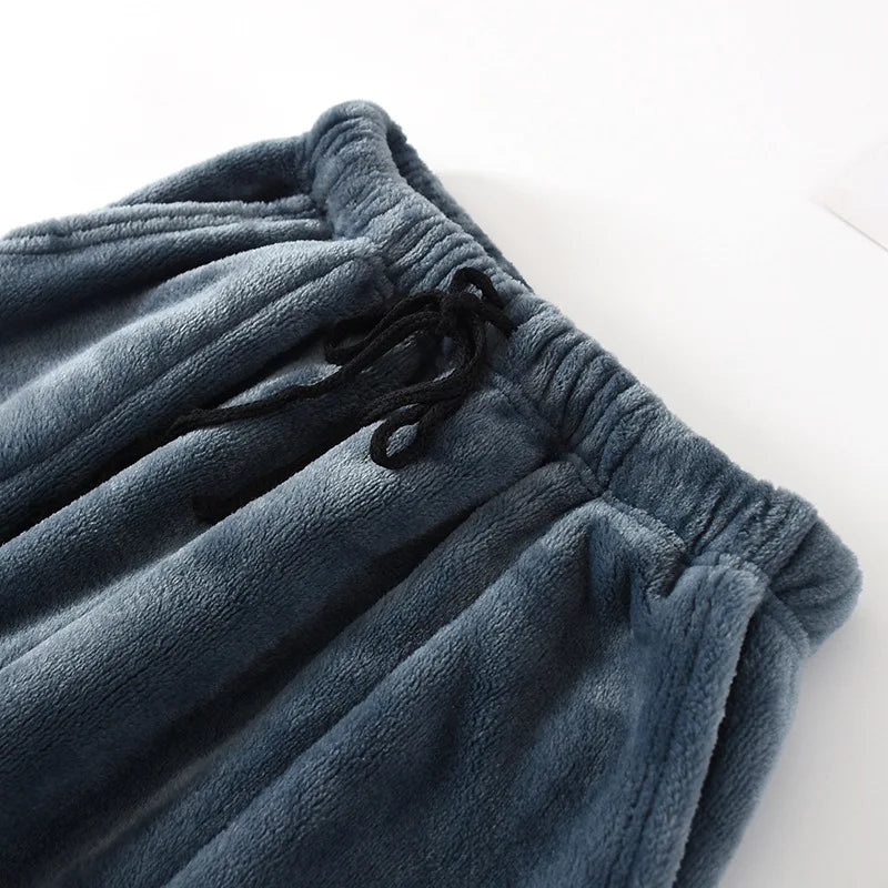 Thick Winter Fleece Pajama Bottoms - Velvet Pajama Trousers