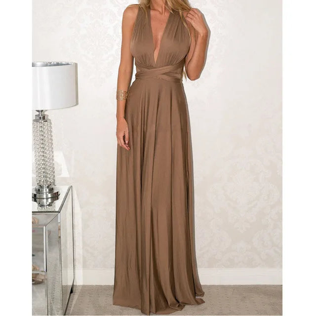 72 Styles Multiway Infinity Dress Shades of Brown Bridesmaids Floor Length Dress