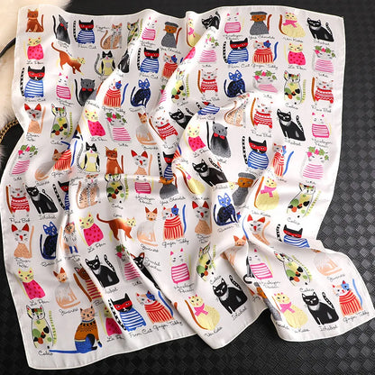 Cats Print 90*90 CM Scarf