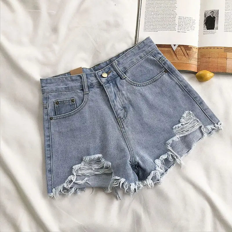 Casual Ripped Denim Shorts