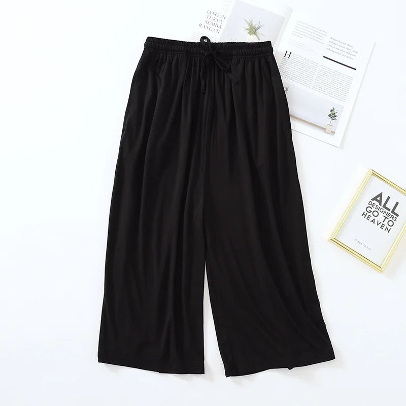 100% Modal Wide Leg Pajama Bottoms Women's Casual Palazzo Culottes