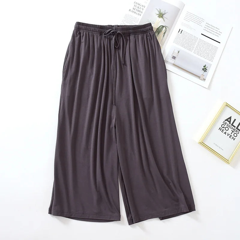 100% Modal Wide Leg Pajama Bottoms Women's Casual Palazzo Culottes