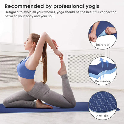 Yoga and Pilates 6mm Mat With Position Tying Line and Carrying Bag