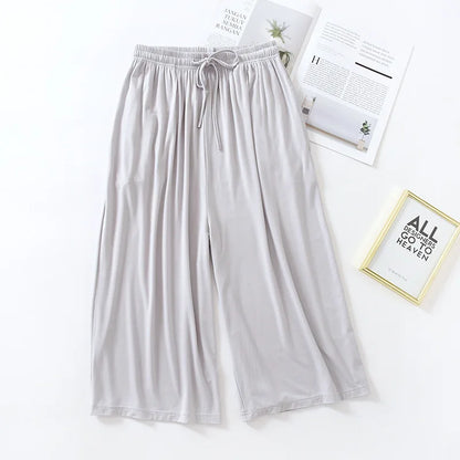 100% Modal Wide Leg Pajama Bottoms Women's Casual Palazzo Culottes