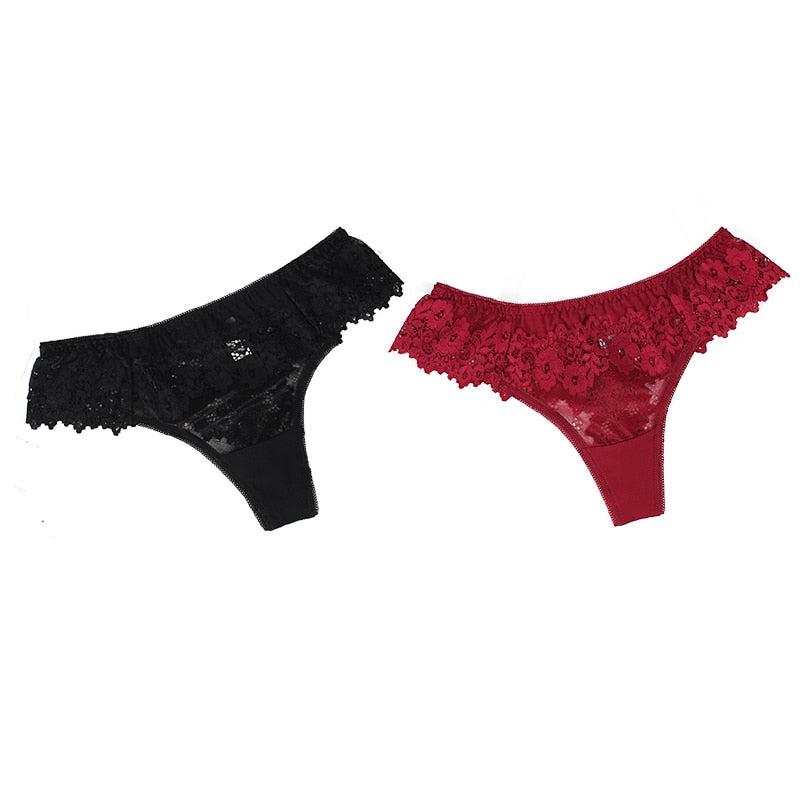 2Pcs/lot Women Sexy Lace Low-waist Panties