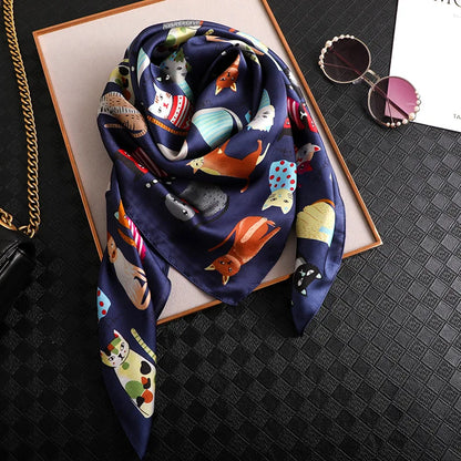 Cats Print 90*90 CM Scarf