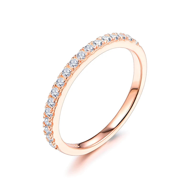 18K Gold Plated Moissanite Ring – Wedding Band