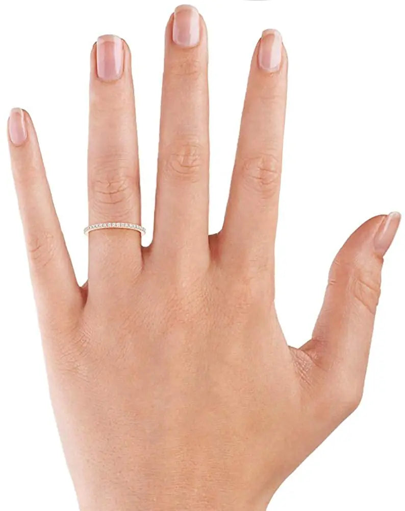 18K Gold Plated Moissanite Ring – Wedding Band