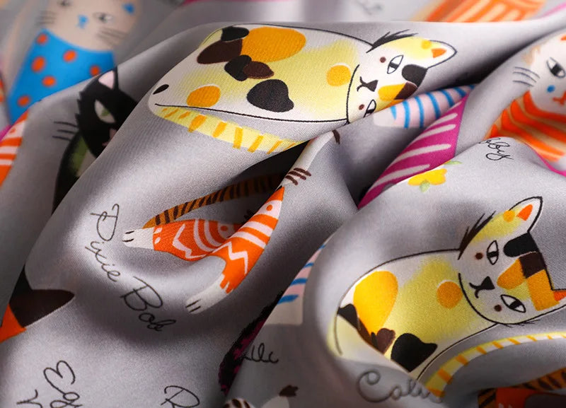 Cats Print 90*90 CM Scarf