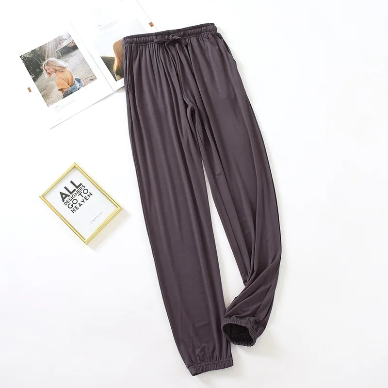 Pure Modal Cotton Pajama Bottoms Seamless Women's Home Trousers