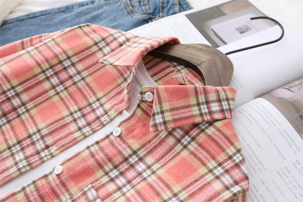 Women's Loose Autumn Plaid Shirt