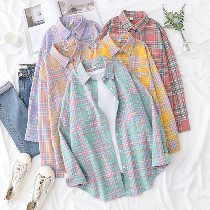 Women's Loose Autumn Plaid Shirt