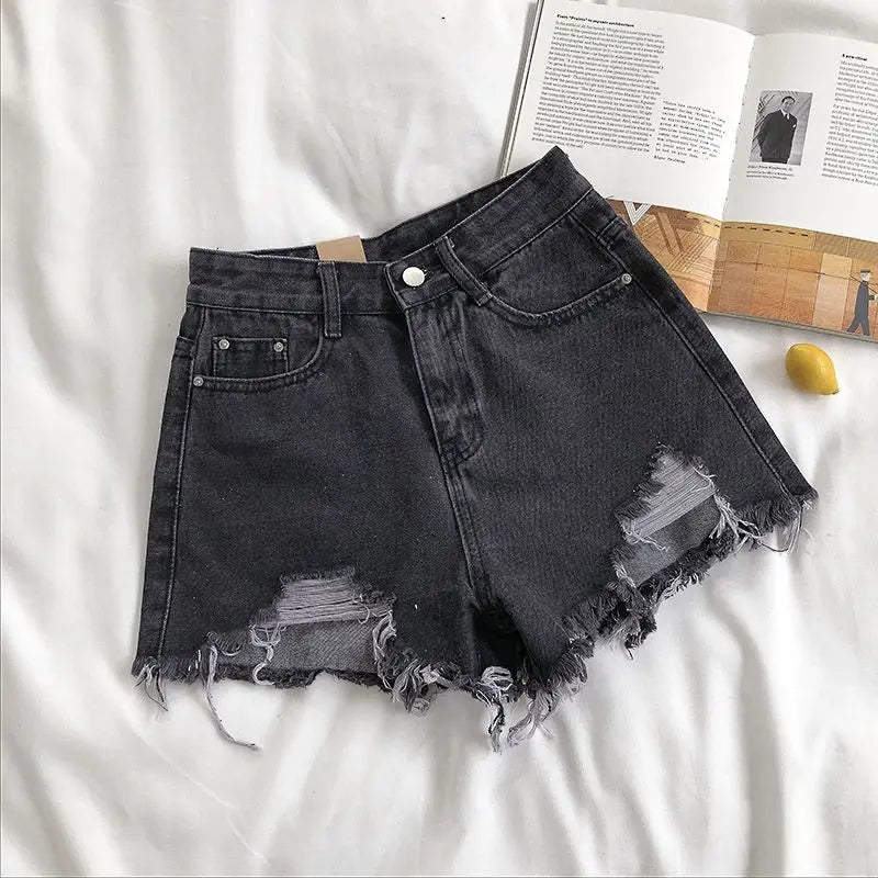 Casual Ripped Denim Shorts