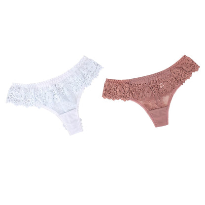 2Pcs/lot Women Sexy Lace Low-waist Panties