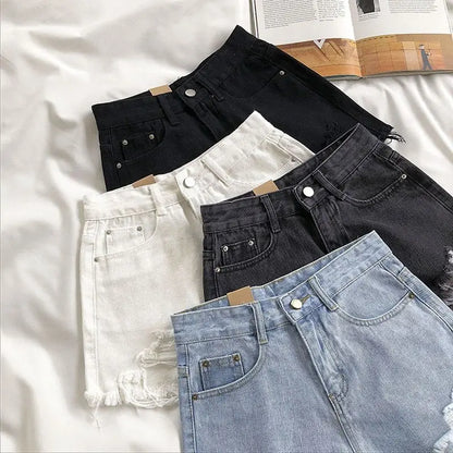 Casual Ripped Denim Shorts