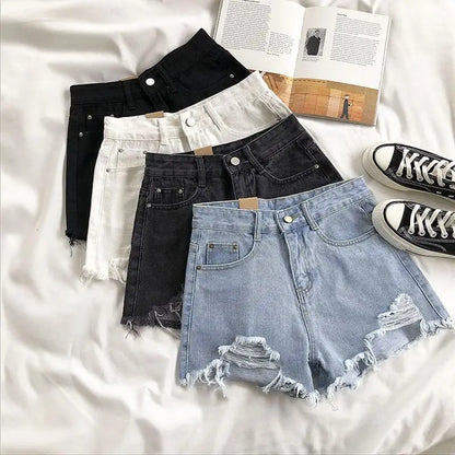 Casual Ripped Denim Shorts