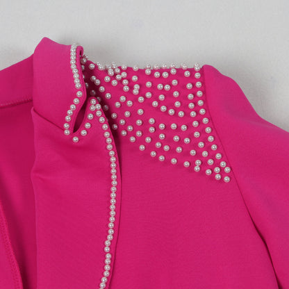 Women’s Pearl-Embellished Single-Button Suit