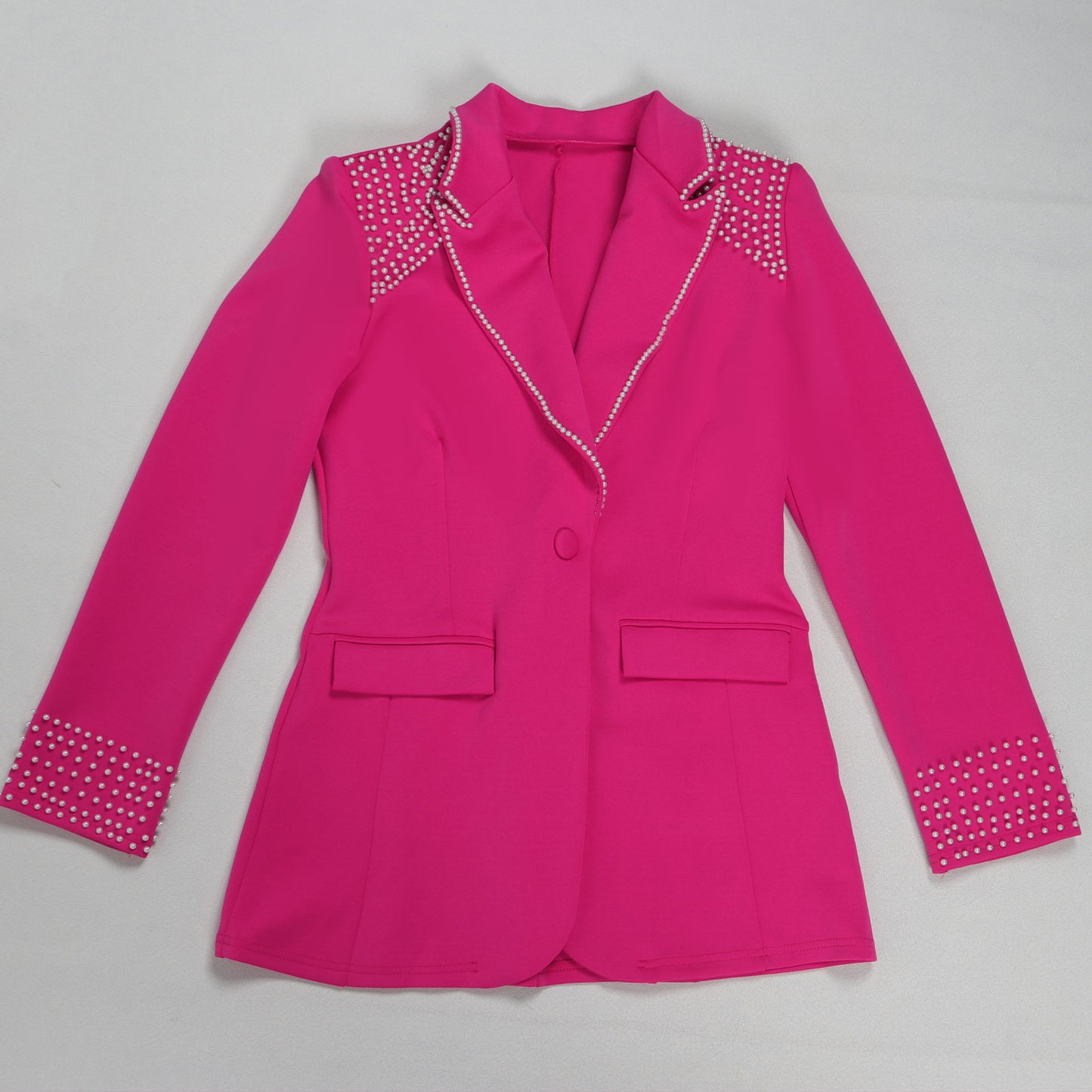 Women’s Pearl-Embellished Single-Button Suit