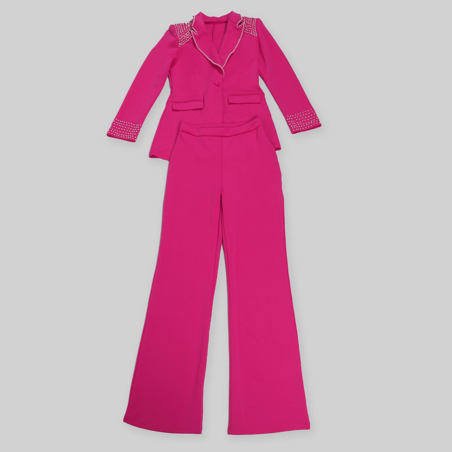 Women’s Pearl-Embellished Single-Button Suit