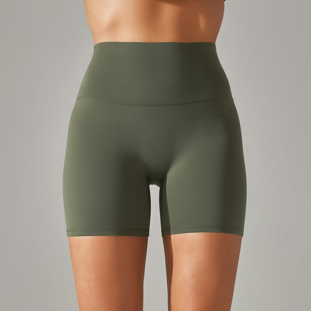 High Waist Workout Breathable Shorts Shades of Green and Blue