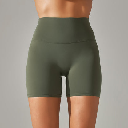 High Waist Workout Breathable Shorts Shades of Green and Blue