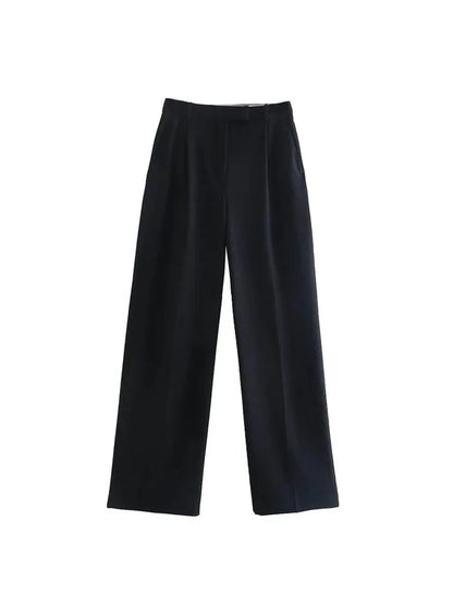 Wide Leg High Waist Tailored Suit Trousers