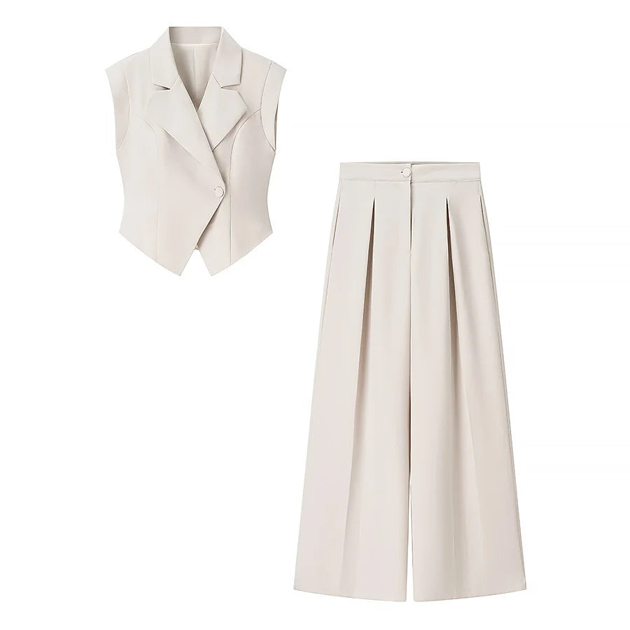 Tailored Vest & Wide-Leg Trouser Set