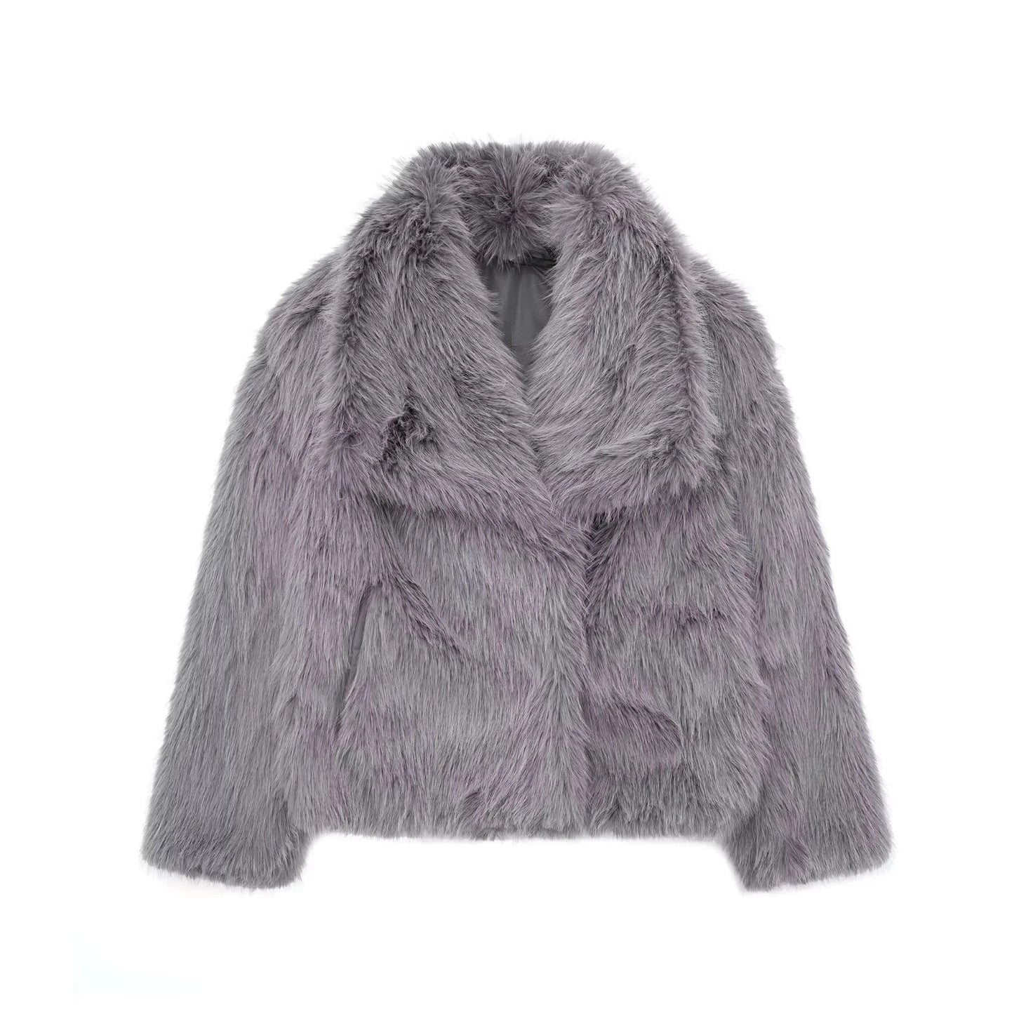 Women's Loose Fur Coat - Medium Length Oversize Fur Coat