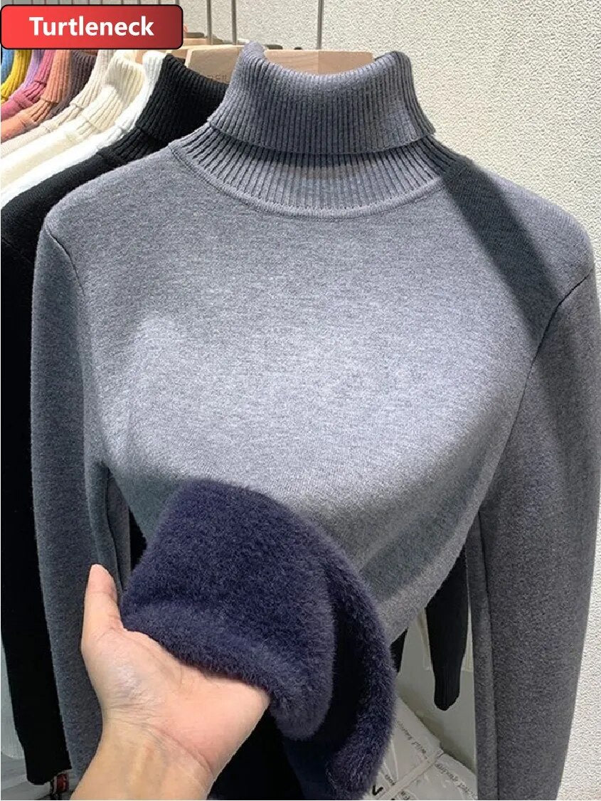 High Neck Fleece Lined Thermal Basic Top