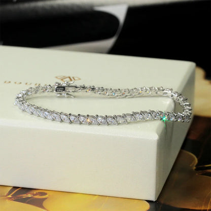 Marquise Cut Moissanite Tennis Bracelet - GRA Certified