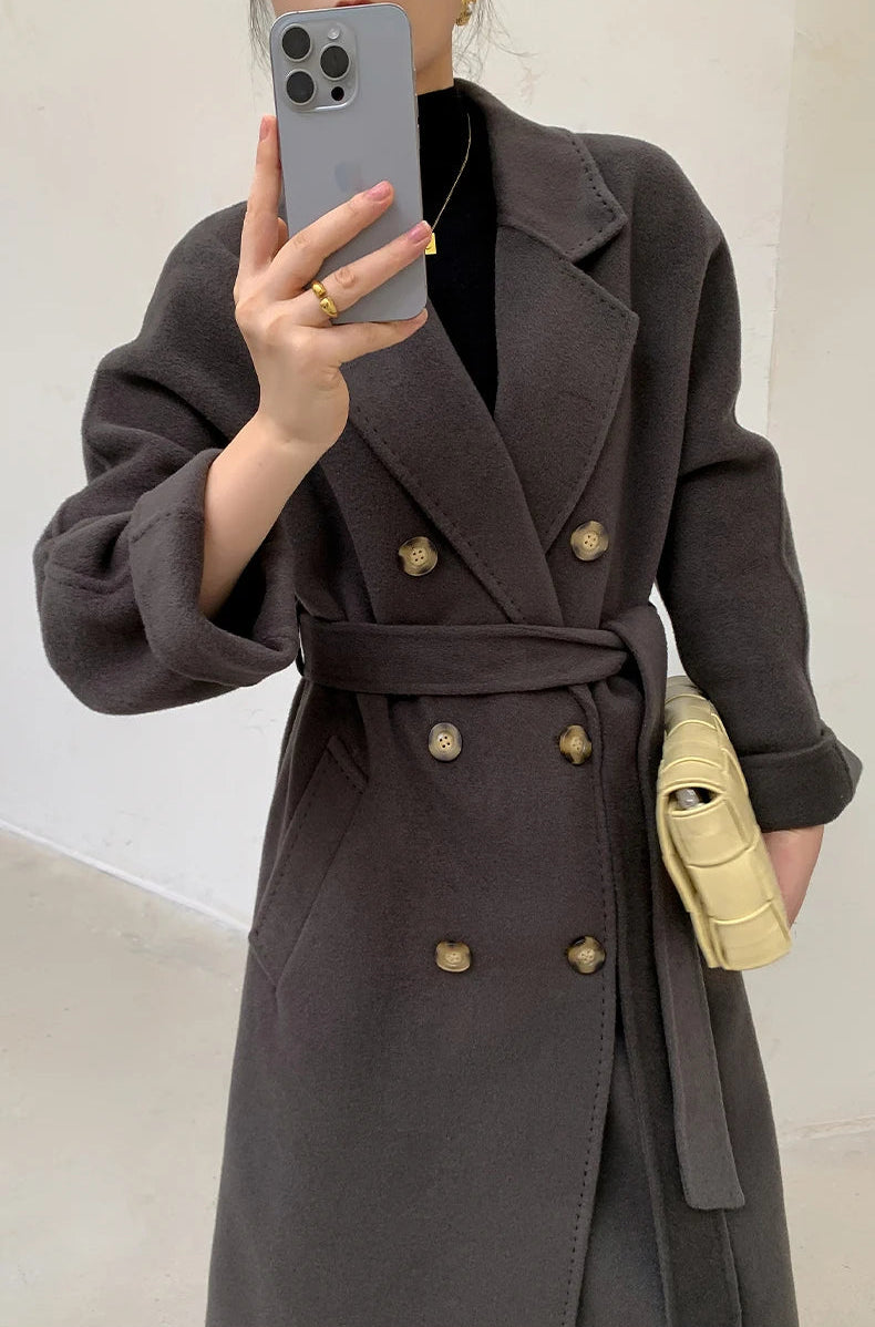 Women’s 100% Cashmere Thick Long Winter Coat