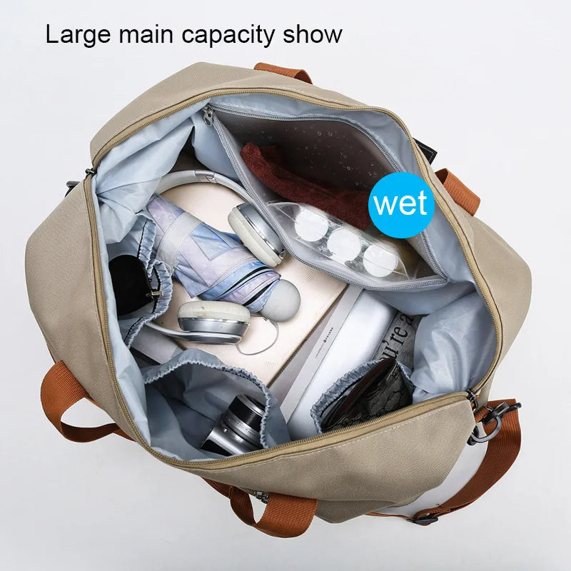 Large Capacity Gym Bag With Shoe Compartment