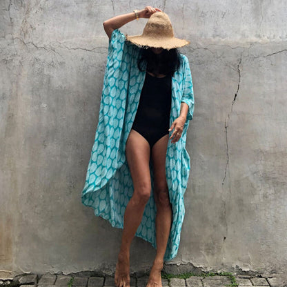 Printed Breathable Rayon Beach Cover-Up for Swimwear