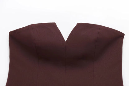 Strapless Blazer Design Crop Top
