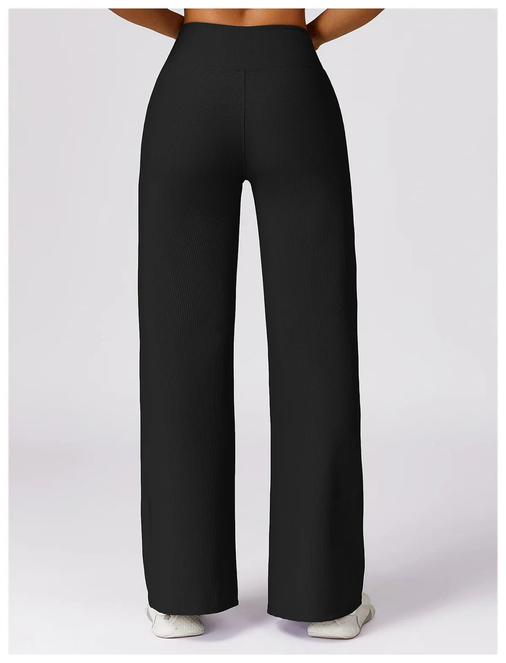 High Waist Wide Leg Striped Workout Trousers