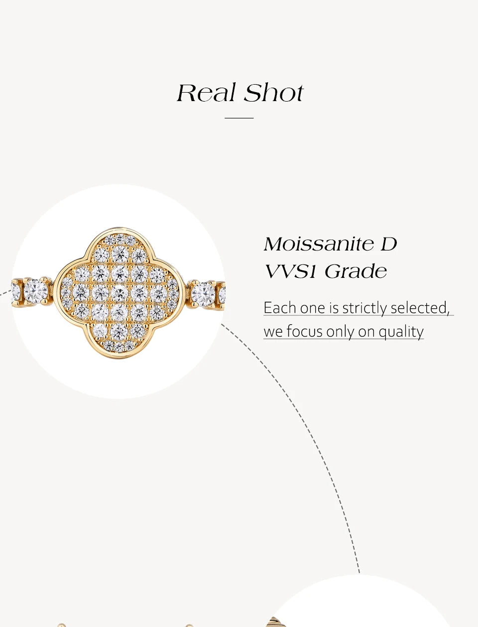 Clover Adjustable Moissanite Tennis Bracelet - Women's Gift