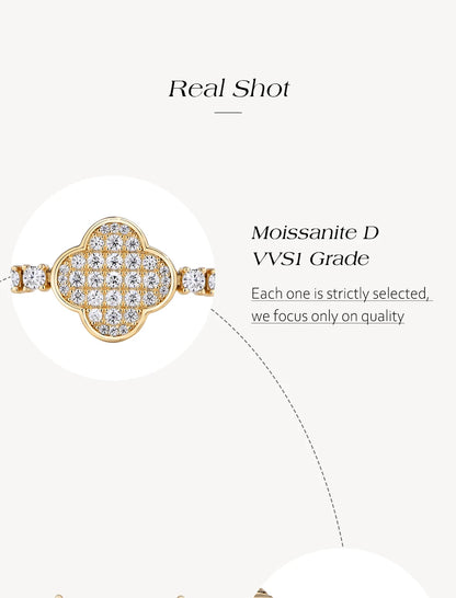 Clover Adjustable Moissanite Tennis Bracelet - Women's Gift