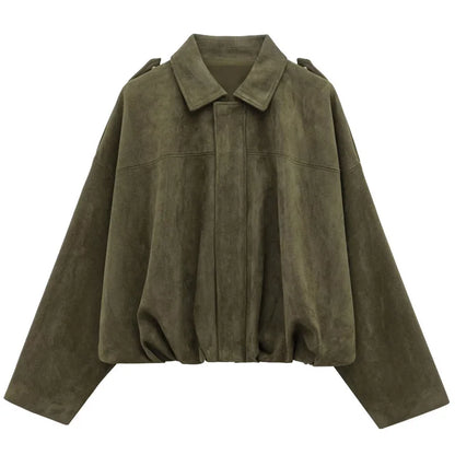 Women's Suede Bomber Jacket