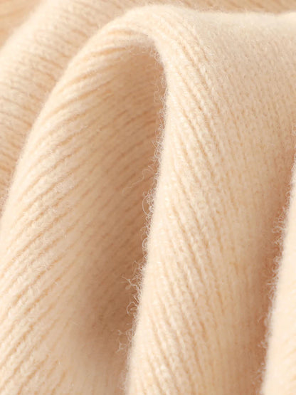 100% Merino Wool Knitted Wide-Leg Trousers
