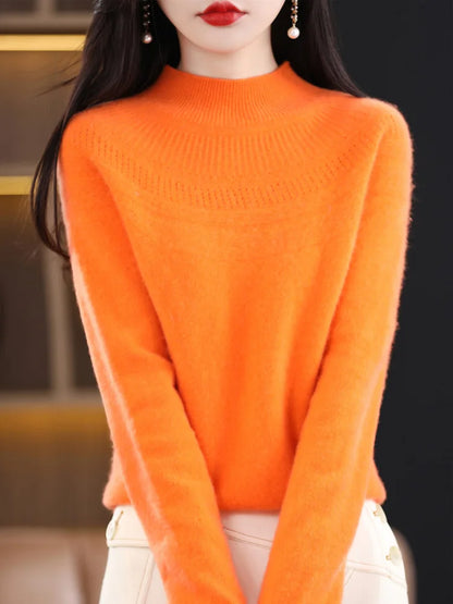 100% Merino Wool High Neckline Sweater