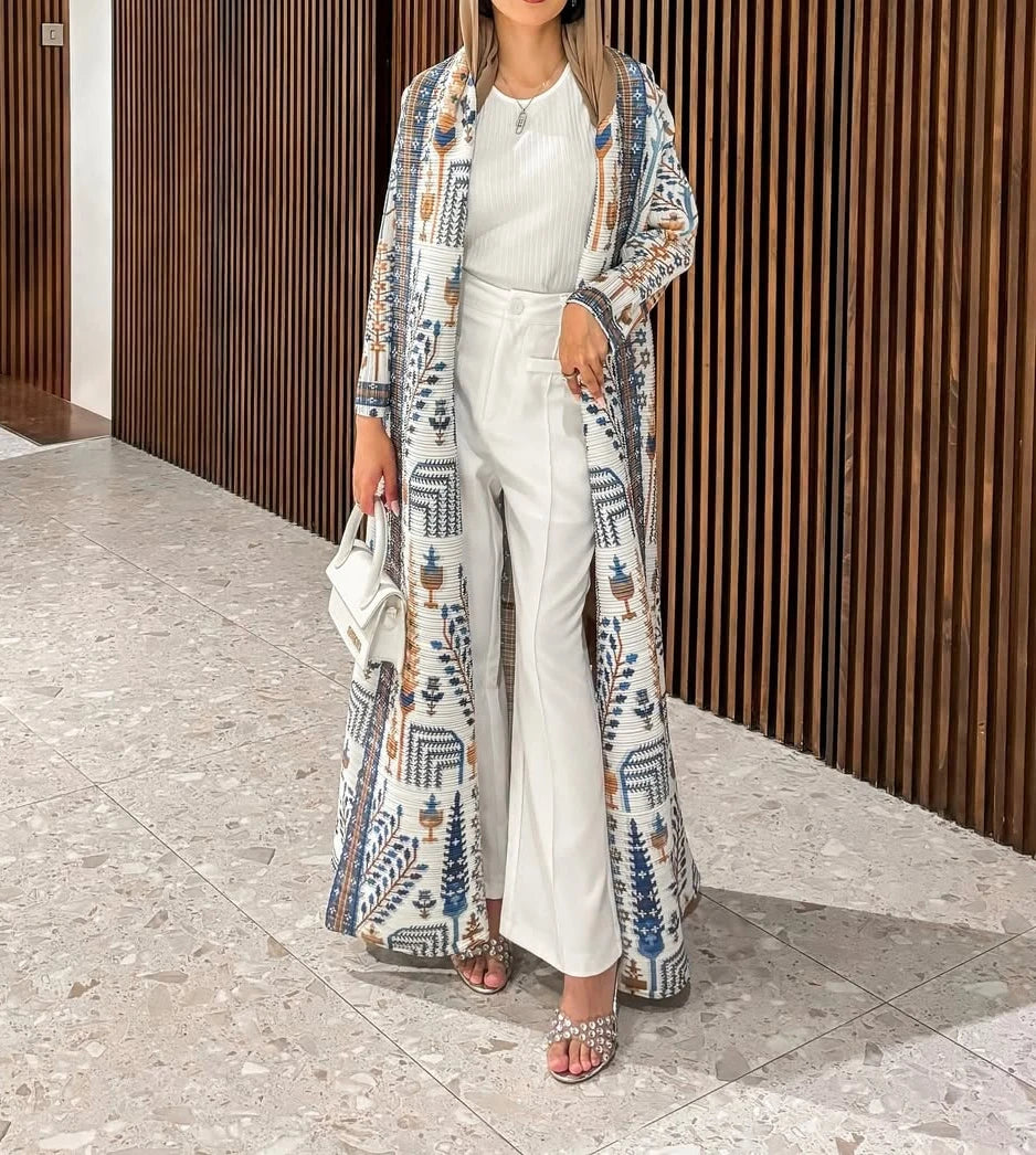 Open Printed Cardigan Abaya – Modest Cardigan