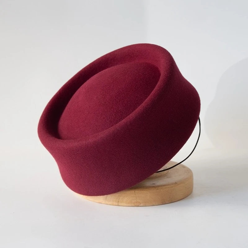 100% Wool Felt Blocked Beret Women's Hat - Christmas Gift