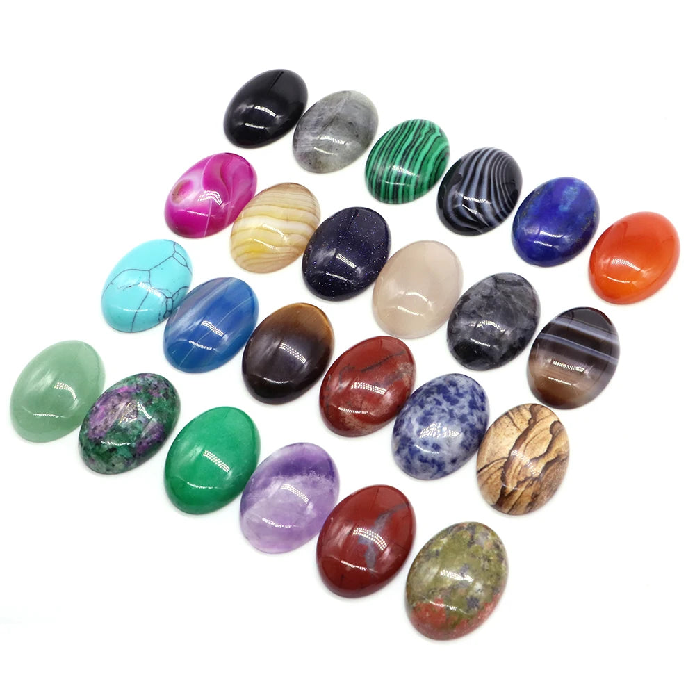 5pcs Oval Cabochon Loose Beads Set