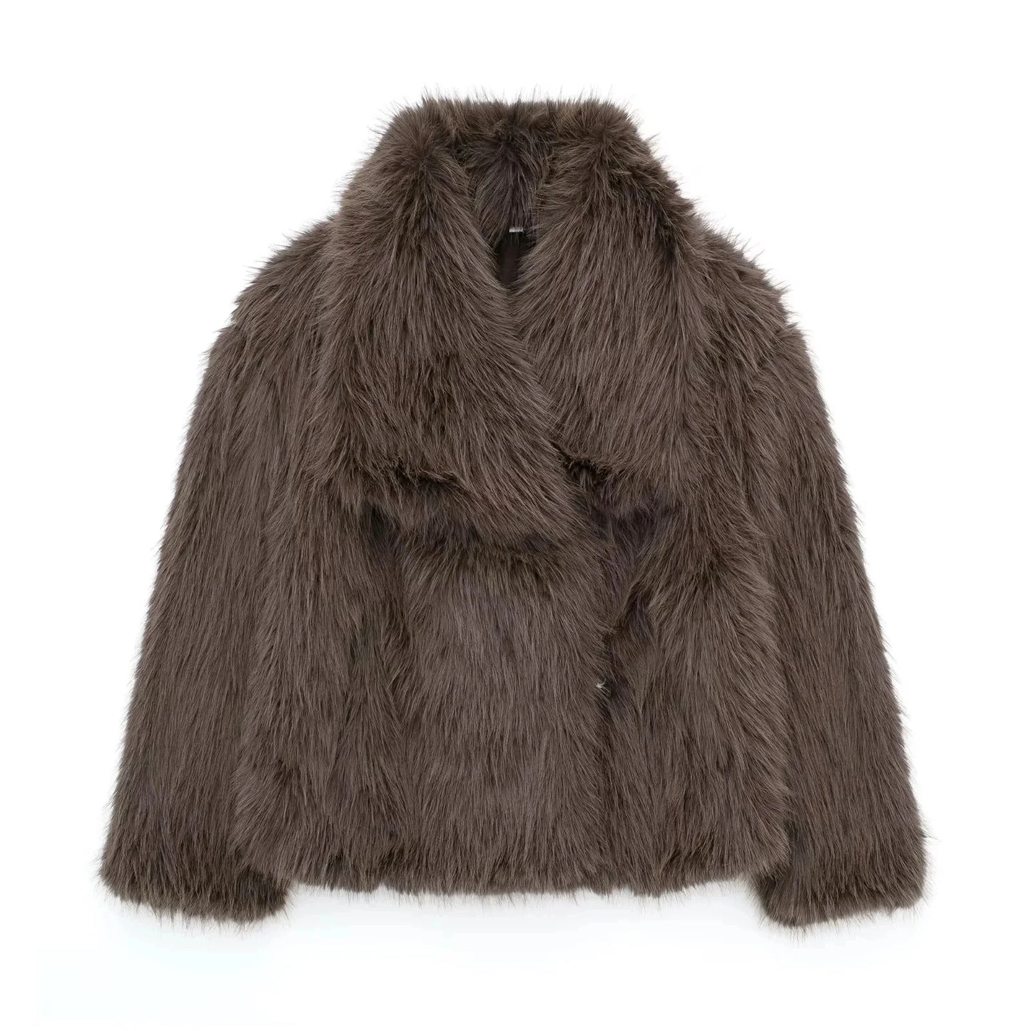 Women's Loose Fur Coat - Medium Length Oversize Fur Coat