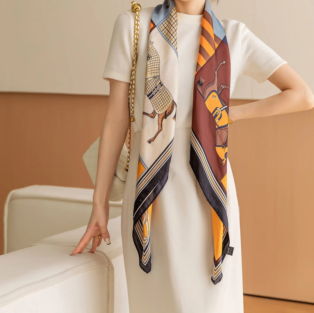 Silk Feel 110*110 CM Luxury Design Scarf