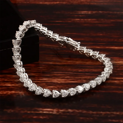 Heart Cut Moissanite Tennis GRA Certified Bracelet - Valentine Gift