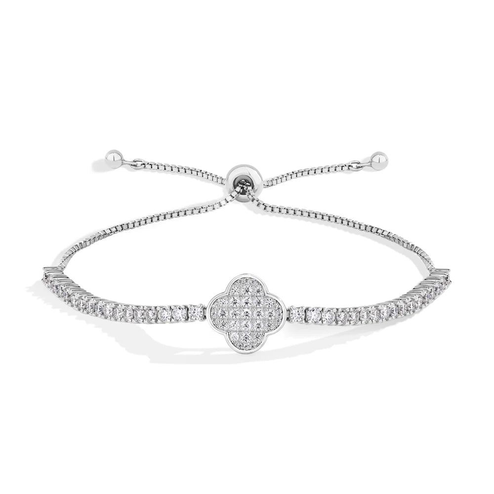 Clover Adjustable Moissanite Tennis Bracelet - Women's Gift
