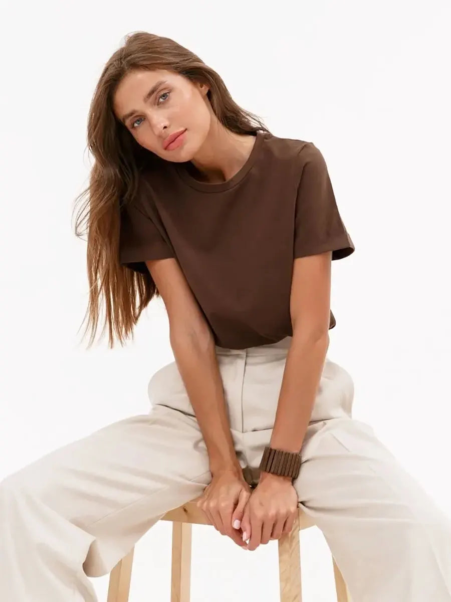 100% Cotton Basic Solid Color T-Shirt